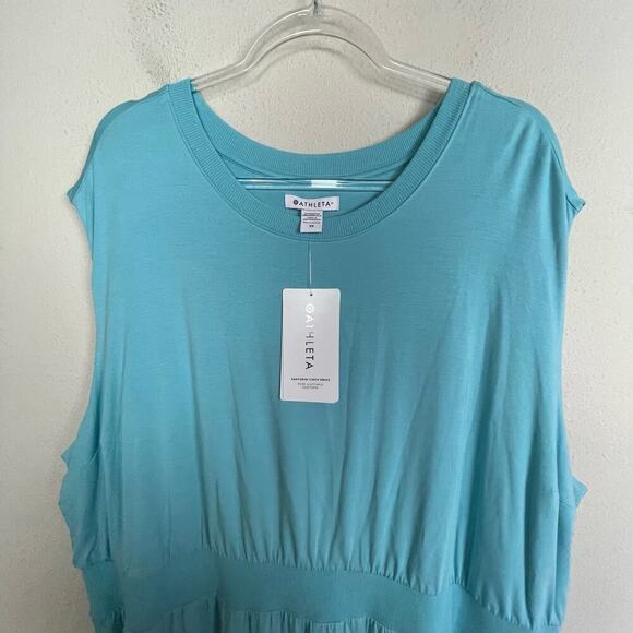 NWT Athleta Santorini Cinch Dress Rose‎ Plus Size 3X Turquoise - Picture 3 of 8